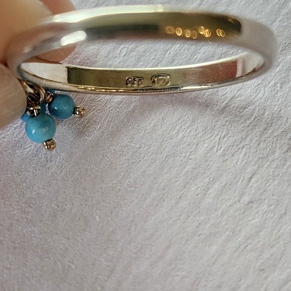 925 silver ring with turquoise beads - Picture 4 of 5